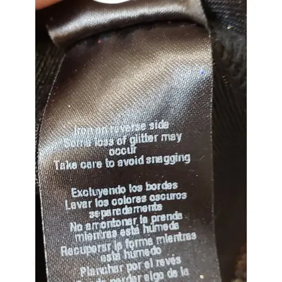 Dorothy Perkins Romper Womens Size 10 Black Glitter Long Sleeve Wrap V Neck - Picture 7 of 12